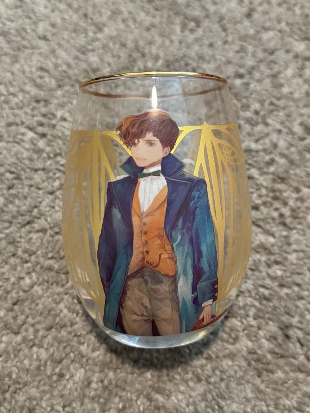 Wizarding World Fantastic Beasts Newt Scamander Stemless Glass with Gold Rim